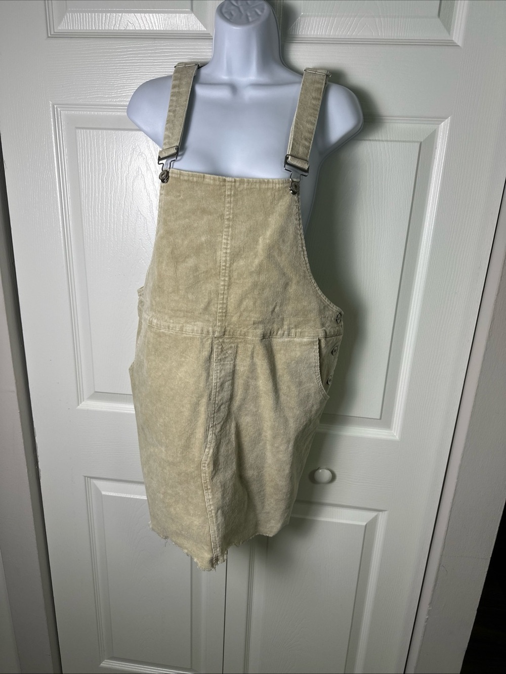 ODDY Beige Corduroy Overall Romper